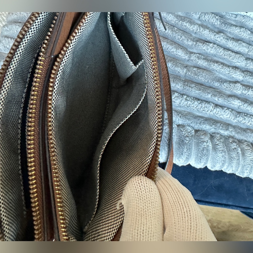 Vince Camuto Brown Pebble Leather Small Crossbody Bag - Picture 8 of 10